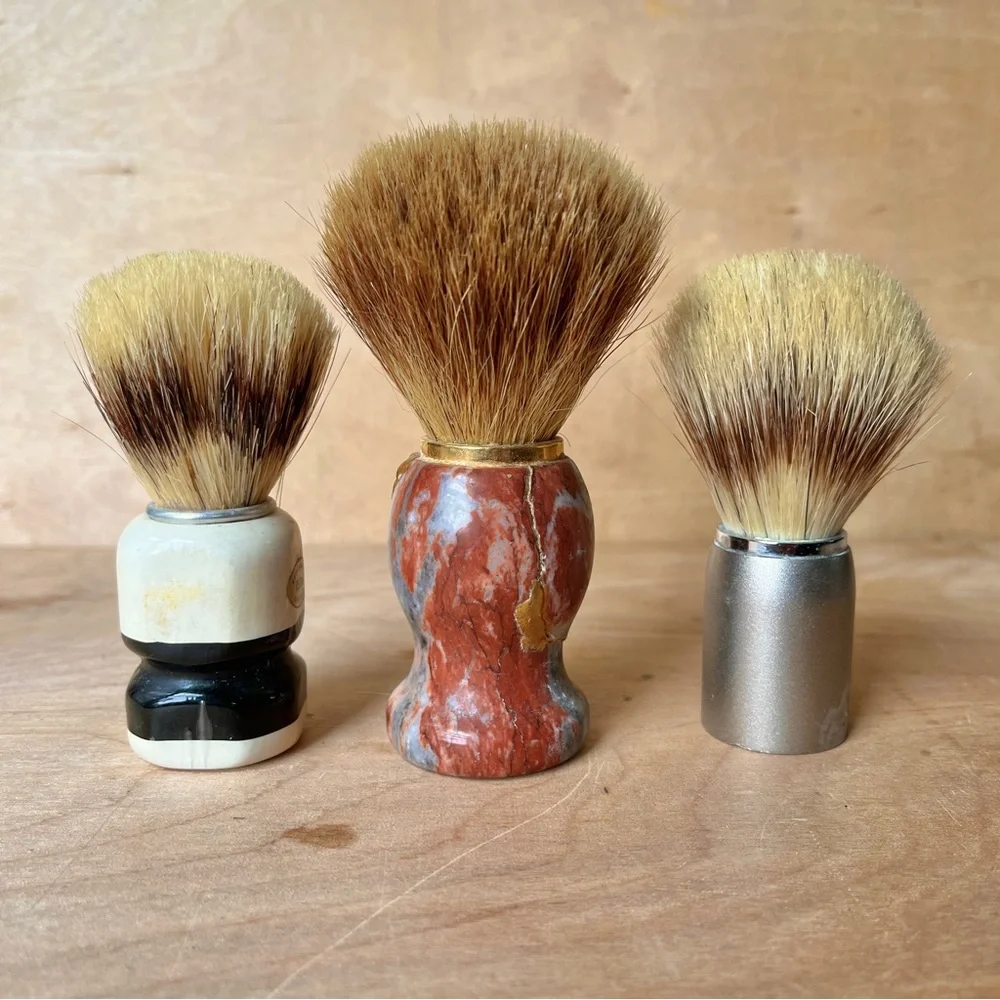 Vintage Shaving Brush Lot of 3 for Refurbish Craft or Repair Regina Calvin Klein